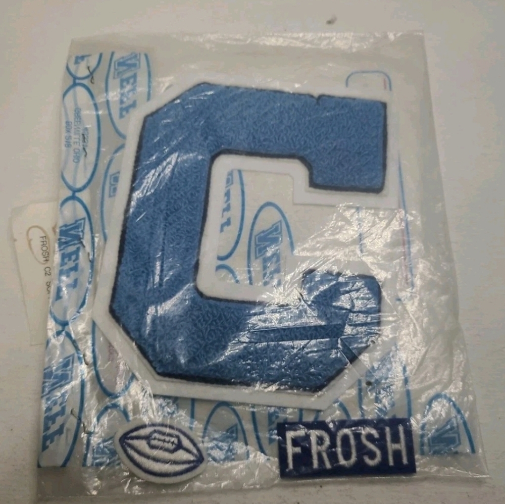 Vintage 1960's Letterman Jacket Patches - Football FROSH - NEW IN PACKAGE
